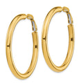 14k 4x45mm Polished Round Omega Back Hoop Earrings
