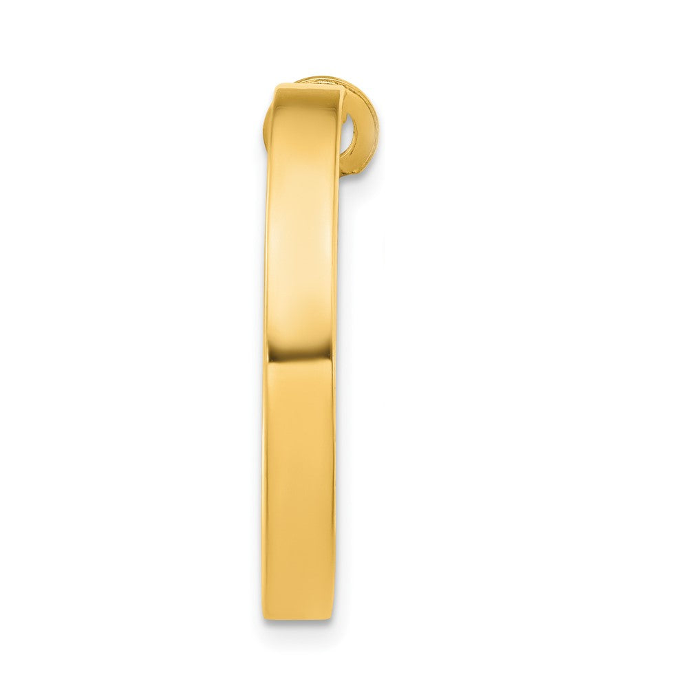 Single 14k 3x25mm Polished Square Tube Round Hoop Earring