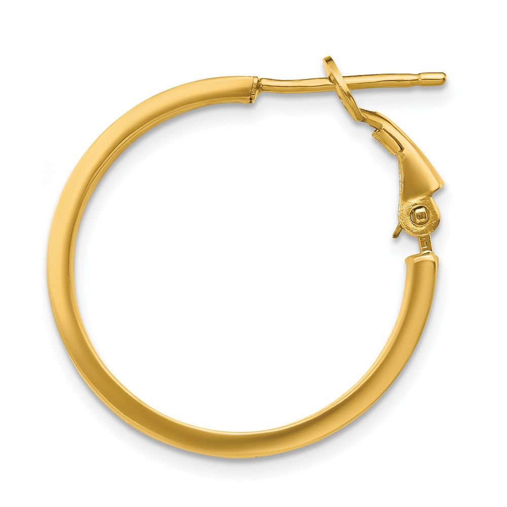 Single 14k 3x25mm Polished Square Tube Round Hoop Earring