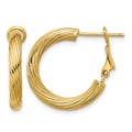 14k 3x21mm Twisted Round Hoop Earrings