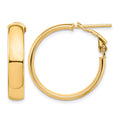 14k High Polished 5mm Omega Back Hoop Earrings
