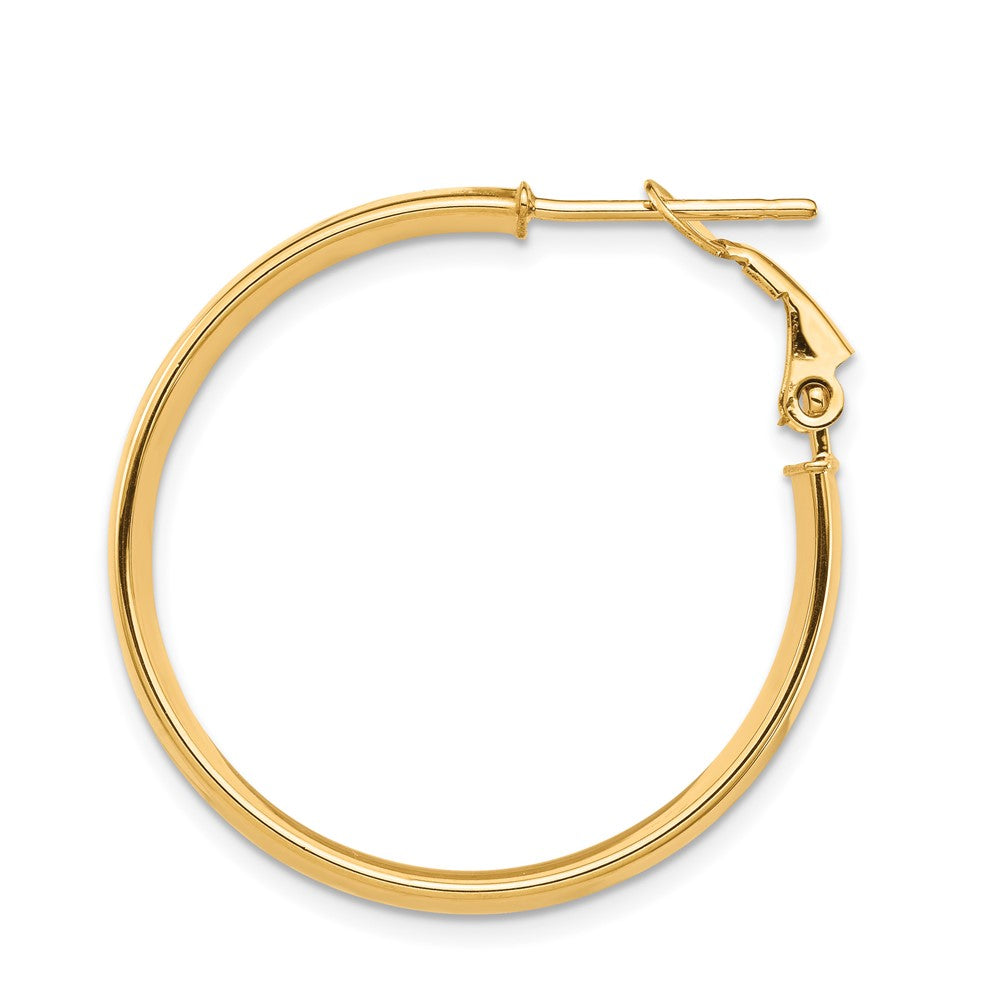 Single 14k High Polished 5mm Omega Back Hoop Earring