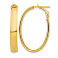 14k High Polished 5mm Oval Omega Back Hoop Earrings