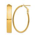 14k High Polished 7mm Omega Back Oval Hoop Earrings