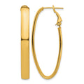 14k High Polished 5mm Omega Back Oval Hoop Earrings
