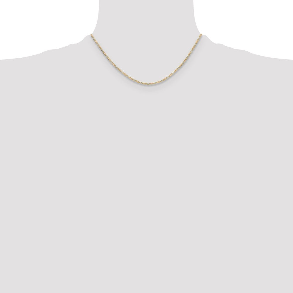 14k 2.0mm Tri-color Gold Pavé Valentino Chain