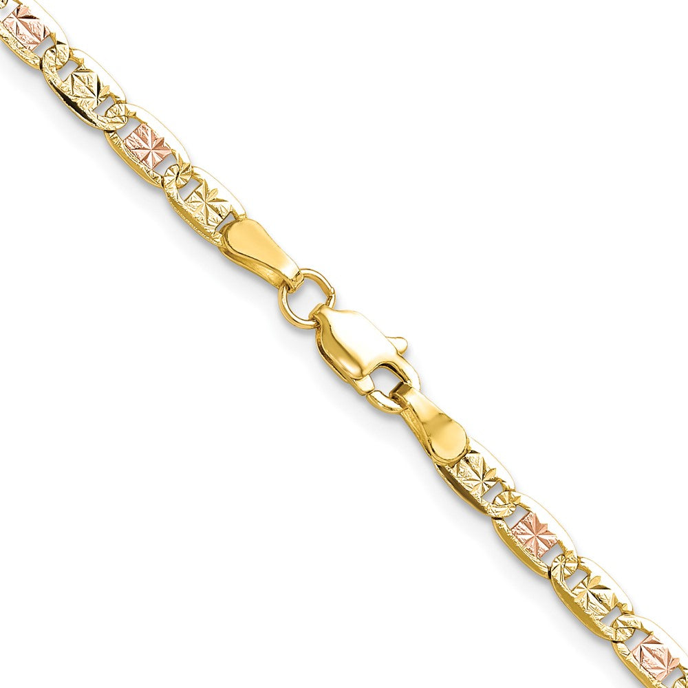14k 3.2mm Tri-color Gold Pavé Valentino Chain