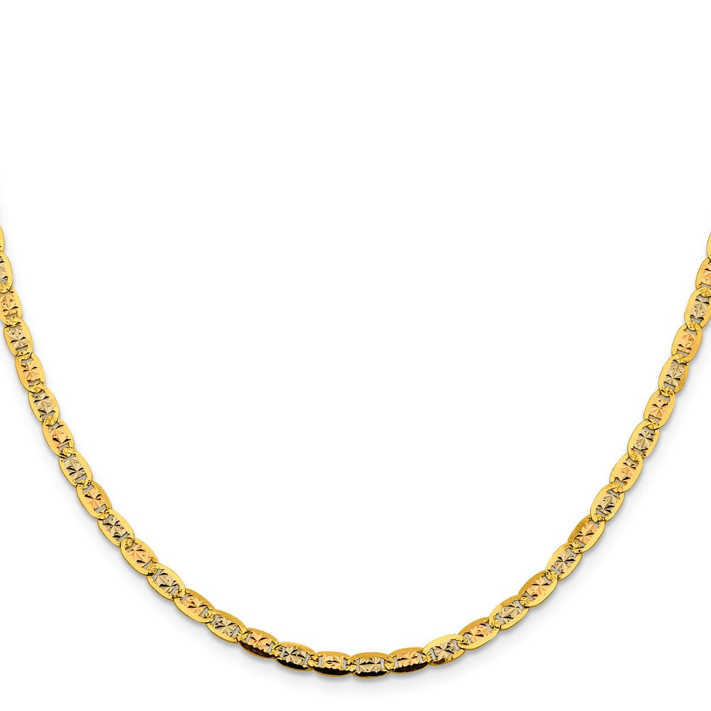 14k 3.8mm Tri-color Gold Pavé Valentino Chain