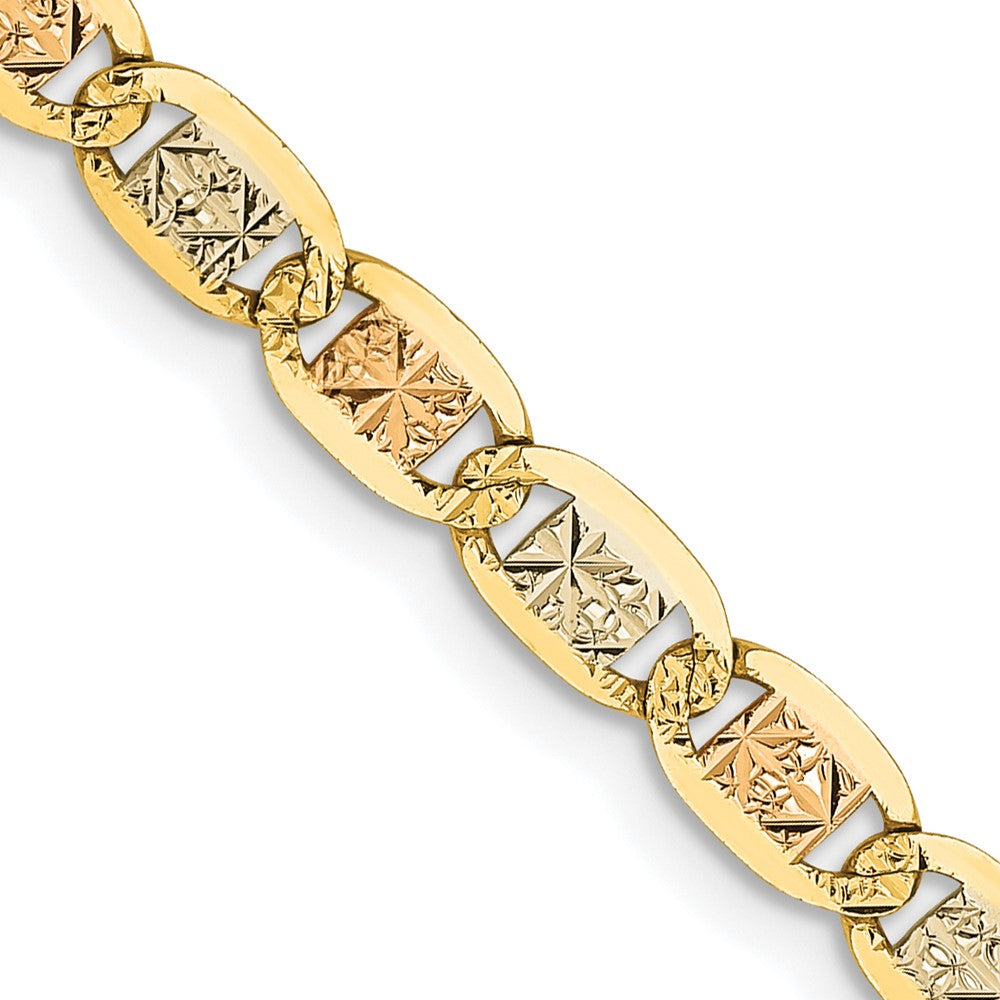 14k 3.8mm Tri-color Gold Pavé Valentino Chain