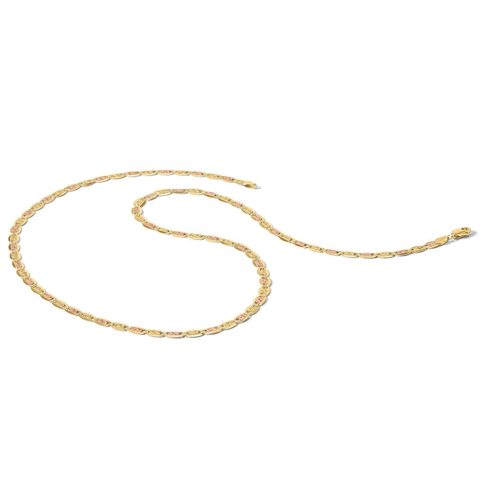 14k 4.65mm Tri-color Gold Pavé Valentino Chain