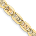 14k 4.65mm Tri-color Gold Pavé Valentino Chain