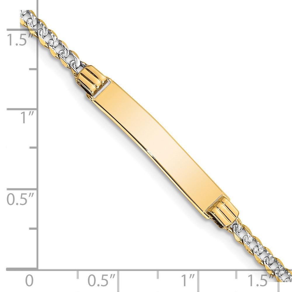 14k with Rhodium Pavé Curb ID Bracelet