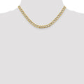 14k 6.75mm Semi-solid with Rhodium Pavé Curb Chain