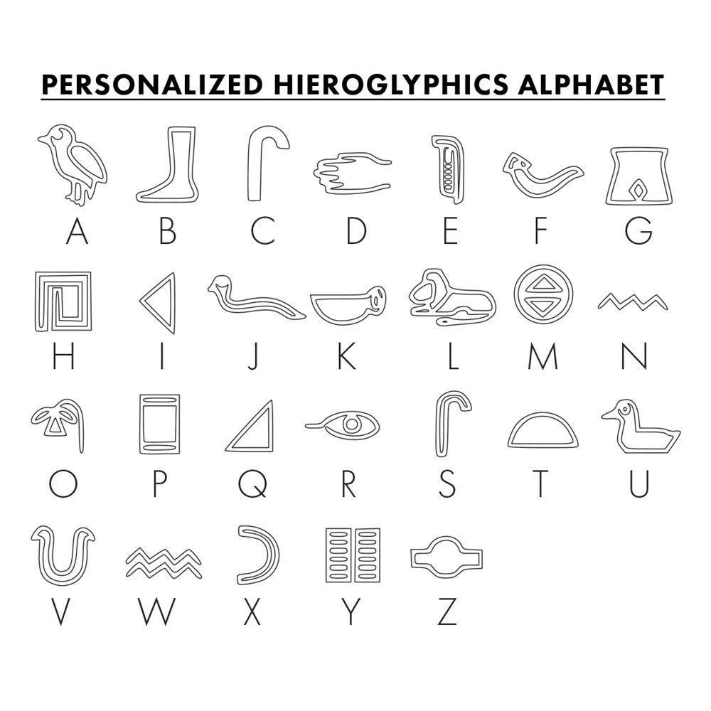 14k White Gold Egyptian Hieroglyphics Pendant