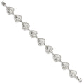 Sterling Silver Fancy Filigree Heart 7 Inch Bracelet