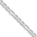 Sterling Silver Rhodium-plated 3.75mm Figaro Anchor Chain