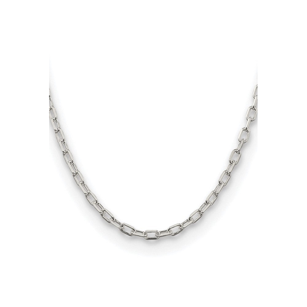 Sterling Silver Rhodium-plated 4.5mm Diamond-cut Long Link Cable Chain