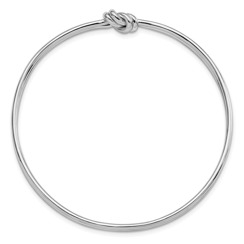 Sterling Silver Rhodium-plated Polished Knot Slip-on Bangle