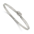 Sterling Silver Rhodium-plated Polished Knot Slip-on Bangle