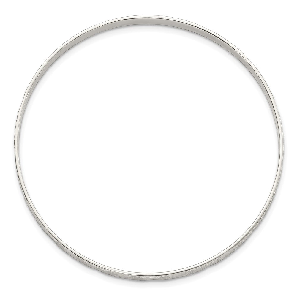 Sterling Silver Diamond Cut 4mm Slip-on Bangle