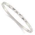 Sterling Silver Diamond Cut 4mm Slip-on Bangle