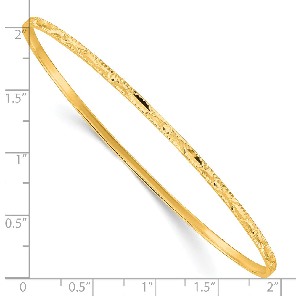 Sterling Silver Gold-plated Diamond Cut Slip-on Bangle