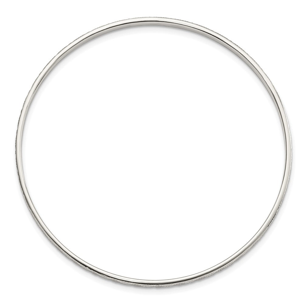 Sterling Silver Diamond Cut 2.5mm Slip-on Bangle