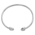 Sterling Silver Rhodium-plated CZ Heart Cuff Bangle