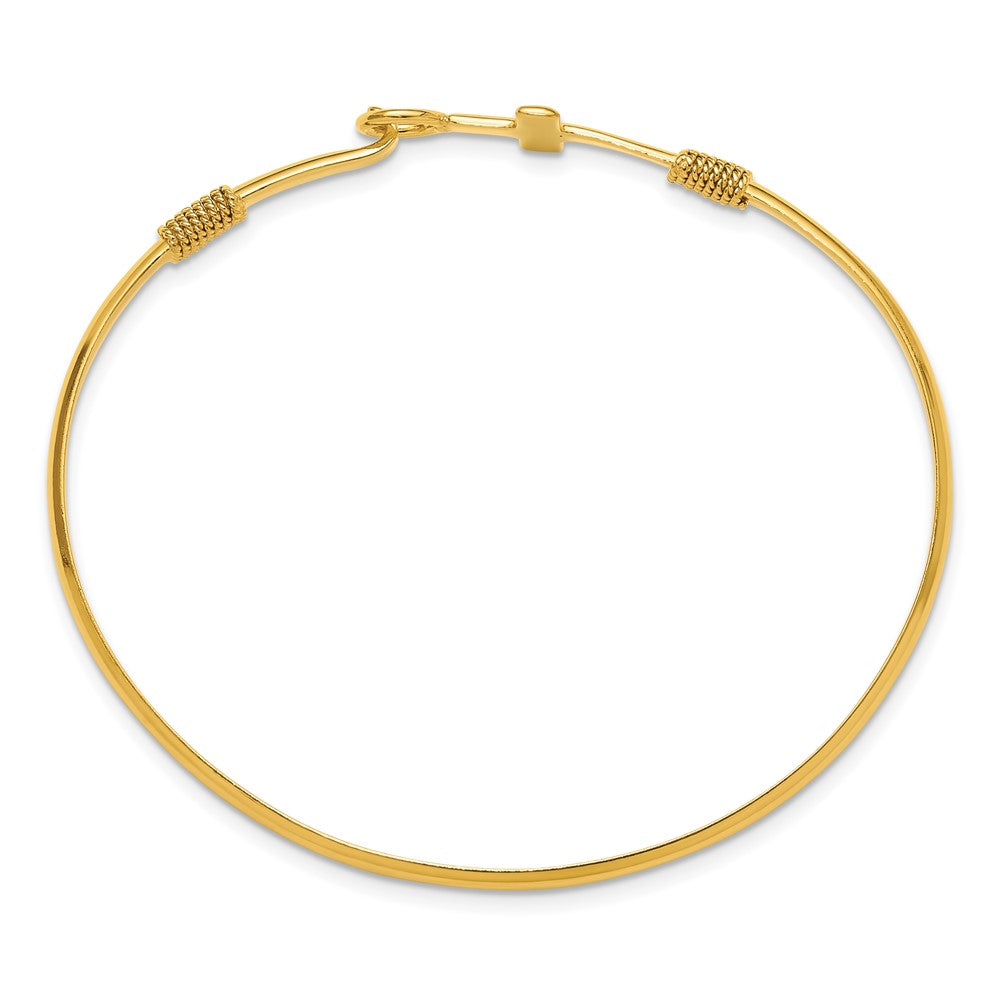 Sterling Silver Gold-tone Polished Cross Bangle