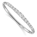 Sterling Silver Rhodium-plated Graduated CZ Hinged Bangle