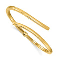 Sterling Silver Gold-plated Polished Bypass Hinged Bangle