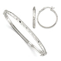 Sterling Silver D/C 4mm Bangle and 3mm Hoop Earring Set