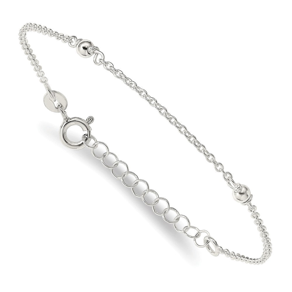 Sterling Silver Stars Bangle and Bracelet w/ 1\ Ext. Two Piece Set"