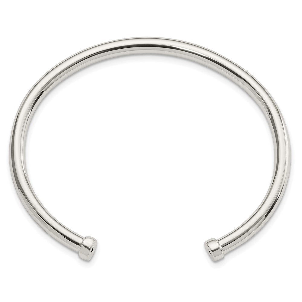 Sterling Silver Polished 4mm Cuff Bangle
