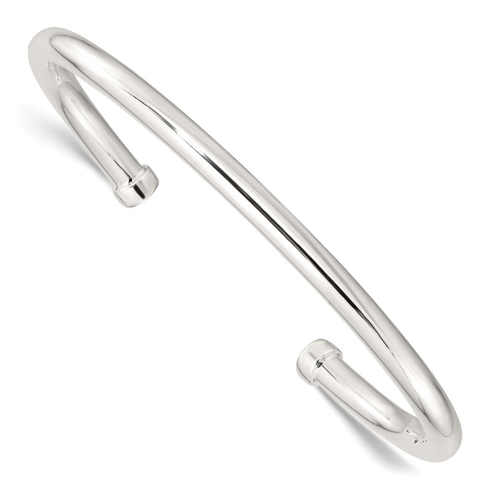 Sterling Silver Polished 4mm Cuff Bangle