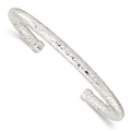 Sterling Silver Polished 5mm Textured Cuff Bangle