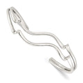 Sterling Silver Polished Wavy Cuff Bangle