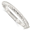 Sterling Silver Polished and D/C 7.25mm Hinged Bangle