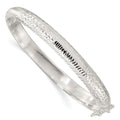 Sterling Silver Polished and D/C 7.25mm Hinged Bangle