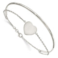 Sterling Silver Polished Heart Bracelet/Bangle