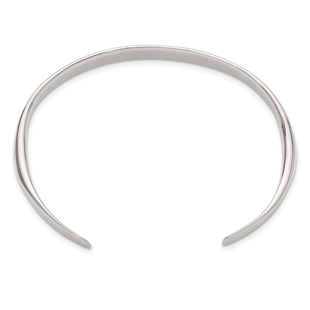 Sterling Silver Polished 7.30mm Step Flat Cuff Bangle
