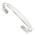 Sterling Silver Polished 7.30mm Step Flat Cuff Bangle