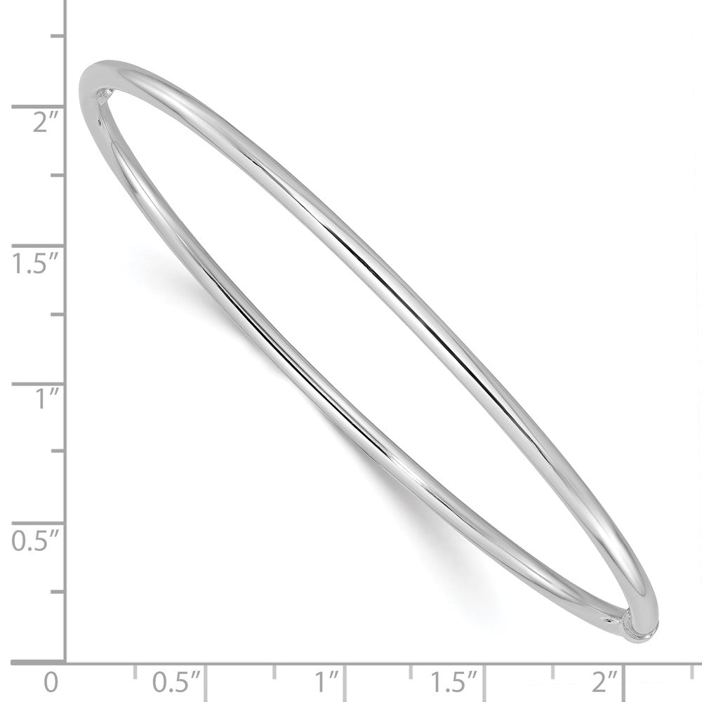 Sterling Silver Rhodium-plated 2.5mm Slip On Bangle