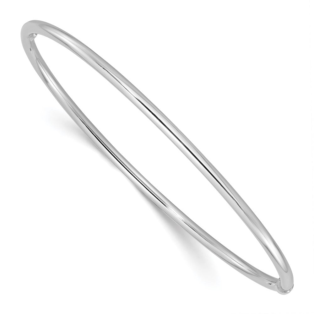 Sterling Silver Rhodium-plated 2.5mm Slip On Bangle