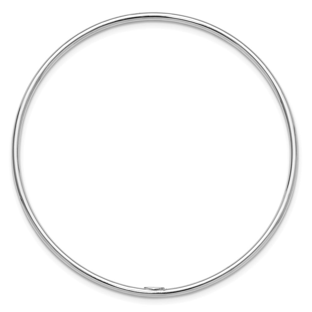 Sterling Silver Rhodium-plated Polished 2mm Slip-On Bangle