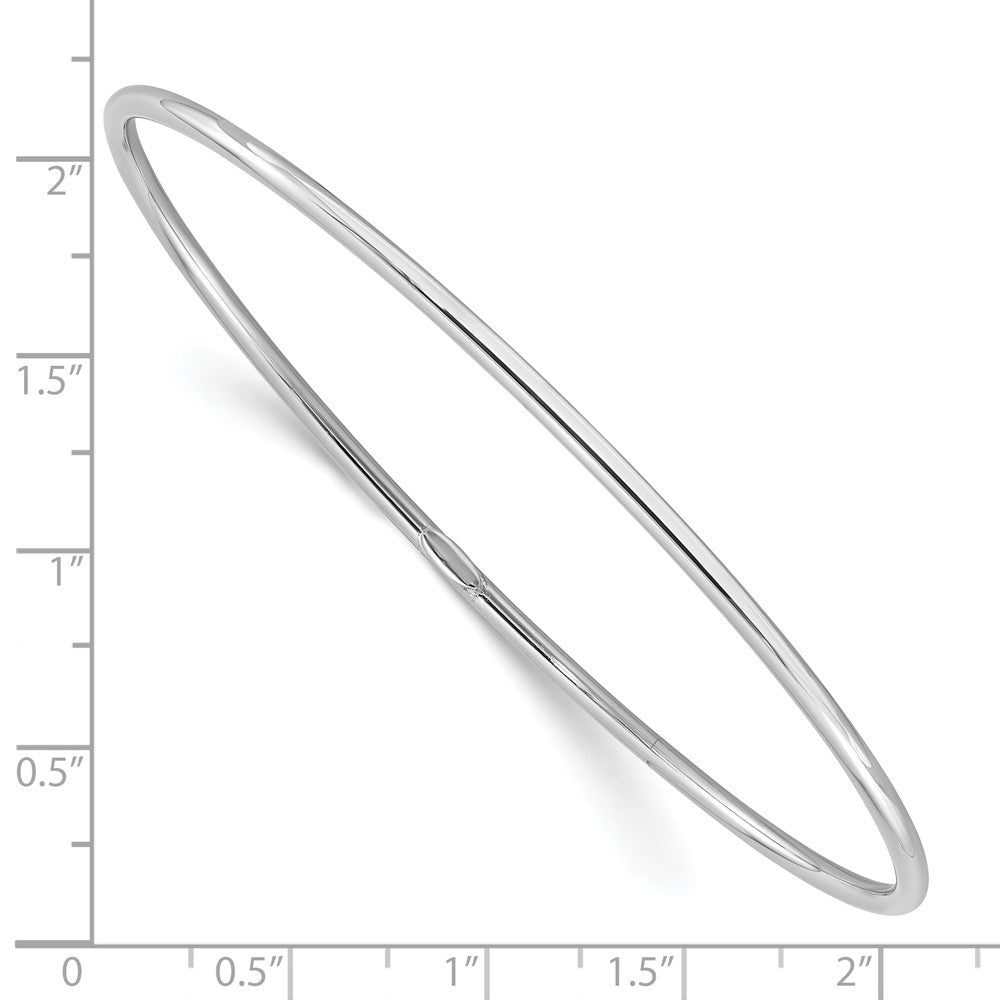 Sterling Silver Rhodium-plated Polished 2mm Slip-On Bangle