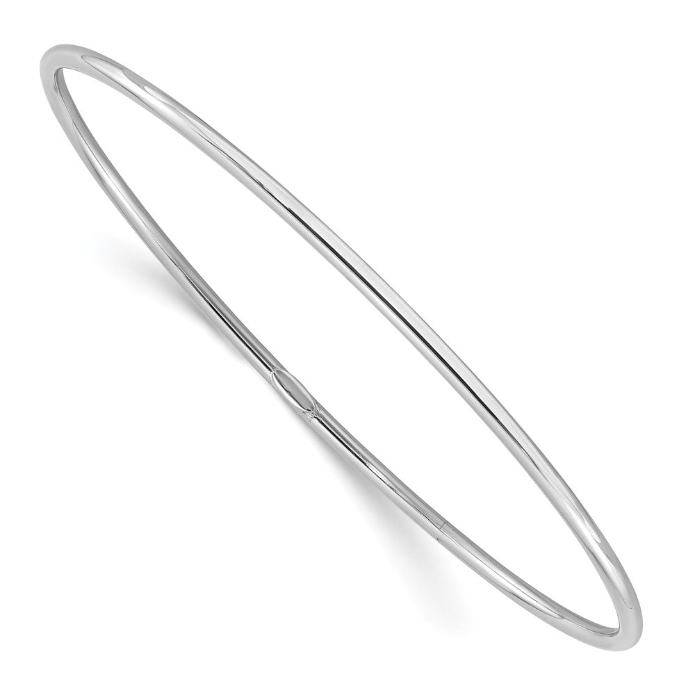 Sterling Silver Rhodium-plated Polished 2mm Slip-On Bangle