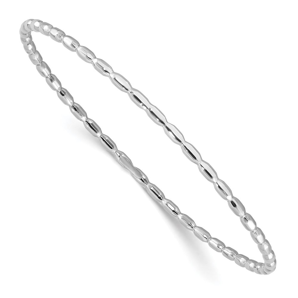 Sterling Silver Rhodium-plated Polished 2.30mm Slip-on Bangle
