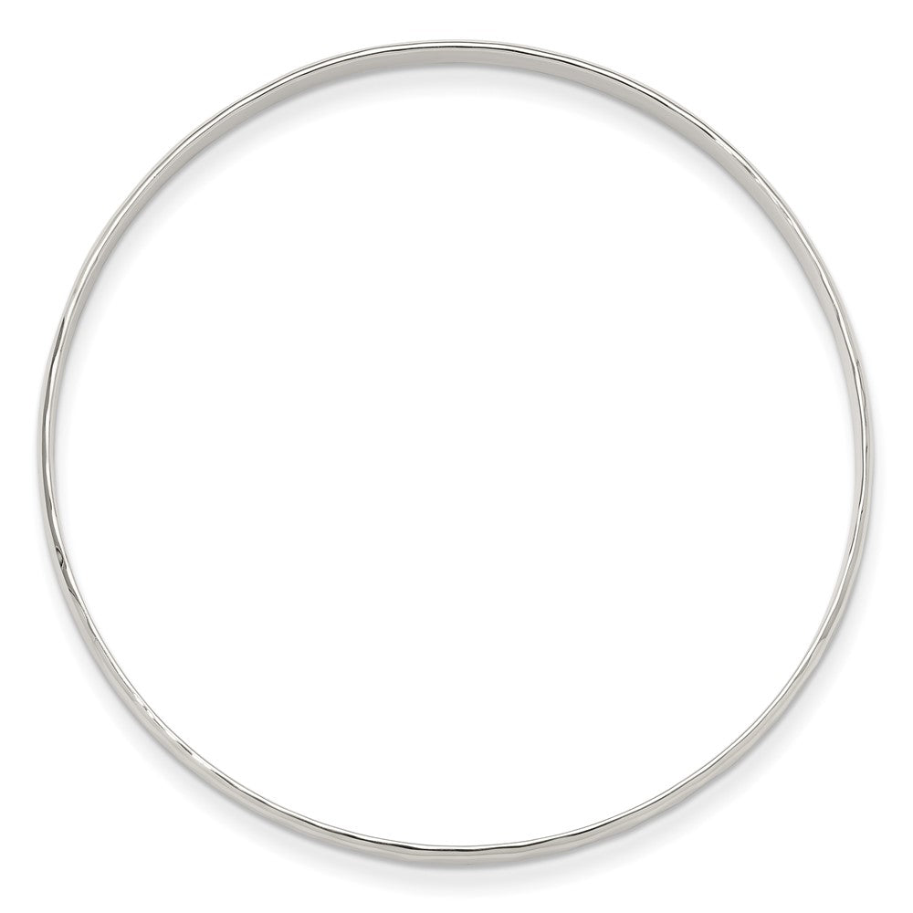 Sterling Silver Polished Faceted 3.5mm Slip-on Bangle Bracelet