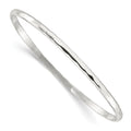 Sterling Silver Polished Faceted 3.5mm Slip-on Bangle Bracelet